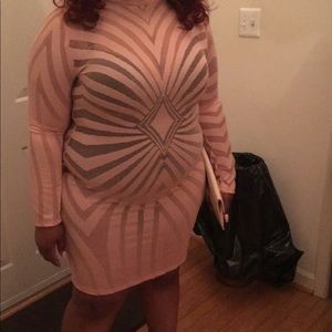 Plus size see through bodycon dress